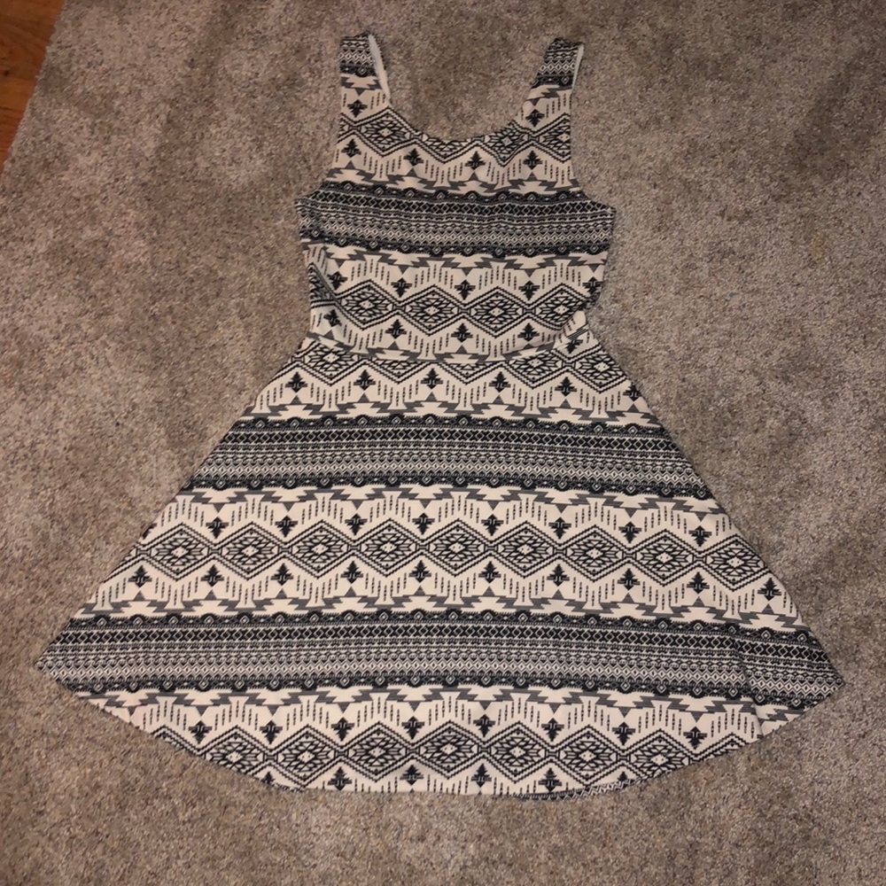 Black and white mid dress